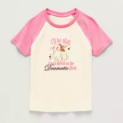Thereabouts Little & Big Kid Girls Round Neck Short Sleeve T-Shirt