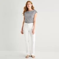 Liz Claiborne Womens Boat Neck Short Sleeve T-Shirt