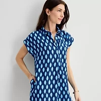 St. John's Bay Womens Short Sleeve Striped Sheath Dress