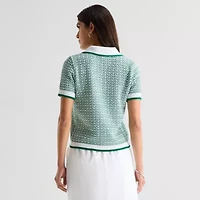 St. John's Bay Womens Short Sleeve Polo Sweater