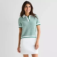 St. John's Bay Womens Short Sleeve Polo Sweater
