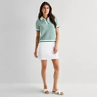 St. John's Bay Womens Short Sleeve Polo Sweater