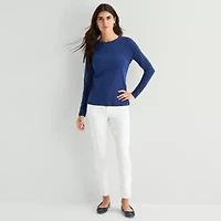 St. John's Bay Womens Crew Neck Long Sleeve T-Shirt