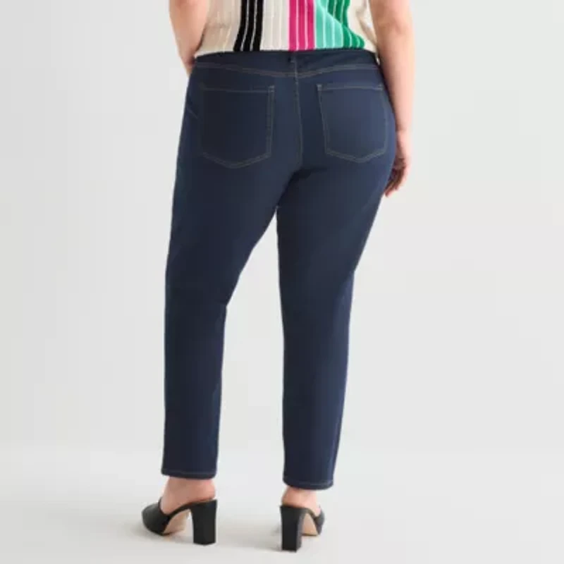 Bold Elements Womens Plus High Rise Slim Leg Jean