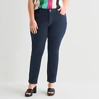 Bold Elements Womens Plus High Rise Slim Leg Jean