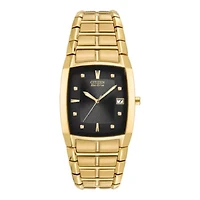 Citizen Paradigm Mens Gold Tone Stainless Steel Bracelet Watch Bm6552-52e