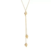 Silver Reflections 24K Gold Over Brass 24 Inch Cable Y Necklace