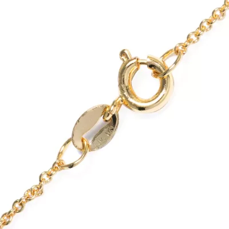 Silver Reflections 24K Gold Over Brass 24 Inch Cable Y Necklace