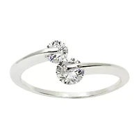 Sparkle Allure Womens 2MM White Cubic Zirconia Pure Silver Over Brass Hypoallergenic Bypass  Band
