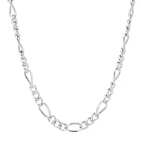 Silver Reflections Pure Silver Over Brass 18 Inch Figaro Chain Necklace