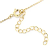 Silver Reflections Cubic Zirconia 24K Gold Over Brass 18 Inch Cable Round Chain Necklace