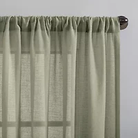 Clean Window Solid Anti-Dust Rod Pocket Sheer Single Curtain Panel