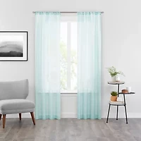 Vue Textured Voile Rod Pocket Sheer Set of 2 Curtain Panel