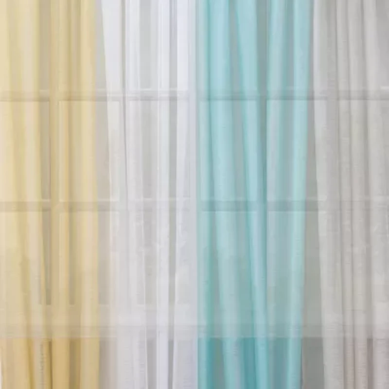 Vue Textured Voile Rod Pocket Sheer Set of 2 Curtain Panel