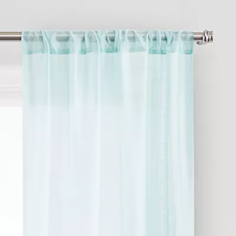 Vue Textured Voile Rod Pocket Sheer Set of 2 Curtain Panel
