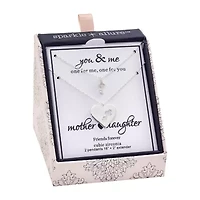 Sparkle Allure You & Me Womens Cubic Zirconia Heart 2-pc. Necklace Set