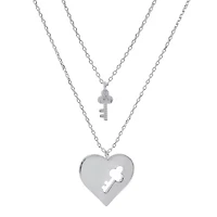 Sparkle Allure You & Me Womens Cubic Zirconia Heart 2-pc. Necklace Set