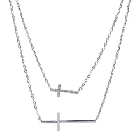 Sparkle Allure Womens Cubic Zirconia Cross 2-pc. Necklace Set