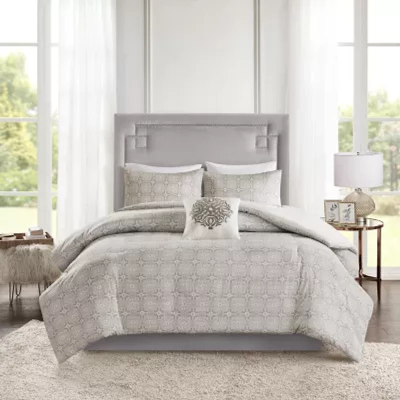 Madison Park Edna 4-pc. Duvet Set Medallion Reversible Cover