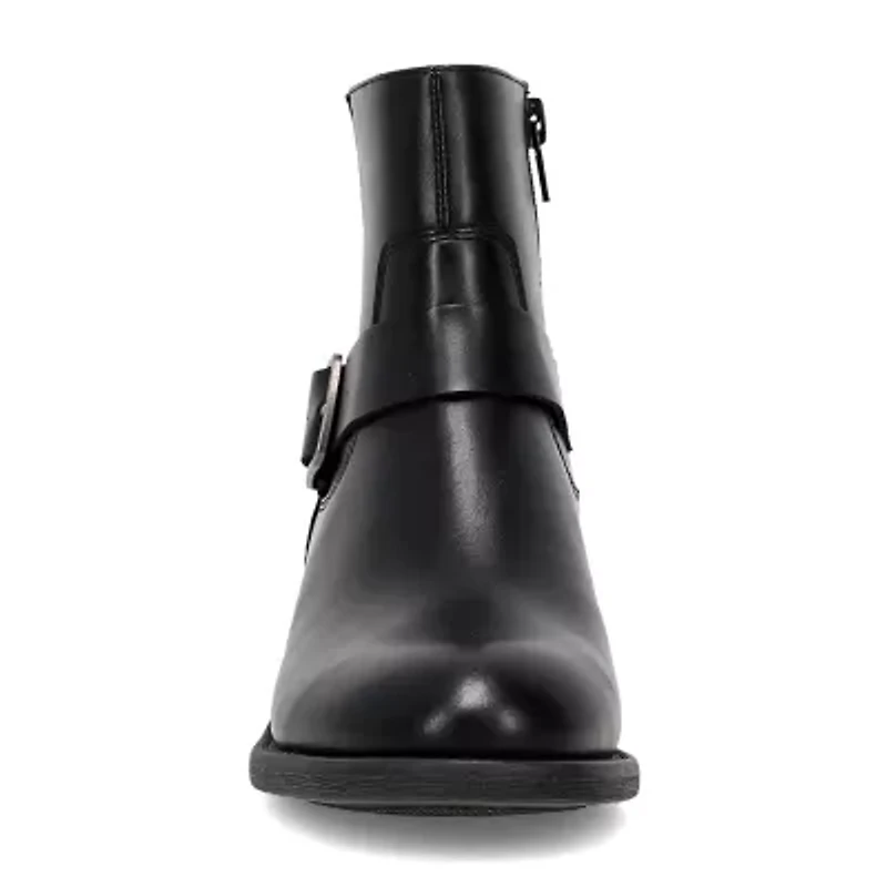 Frye and Co. Womens Cormac Moto Stacked Heel Cushioned Buckle Combat Boots