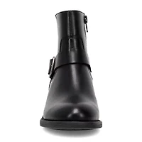 Frye and Co. Womens Cormac Moto Stacked Heel Cushioned Buckle Combat Boots