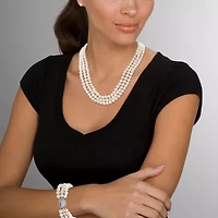 Womens White Cultured Freshwater Pearl Sterling Silver 3-pc. Jewelry Set