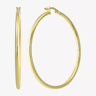 Womens 14K Gold Over Silver 50mm Round Hoop Earrings