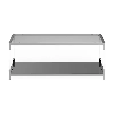 Kingston Glass Top Storage Glass Coffee Table