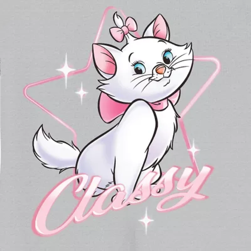 Aristocats Little & Big Kid Girls Round Neck Short Sleeve Regular Fit Graphic T-Shirt