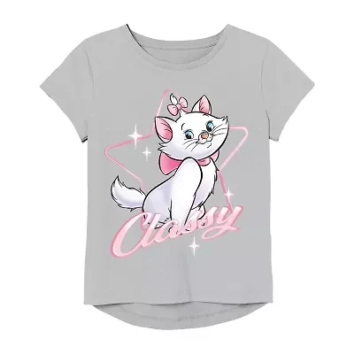 Aristocats Little & Big Kid Girls Round Neck Short Sleeve Regular Fit Graphic T-Shirt