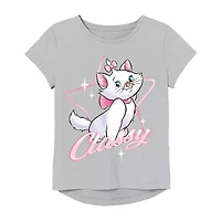 Aristocats Little & Big Kid Girls Round Neck Short Sleeve Regular Fit Graphic T-Shirt
