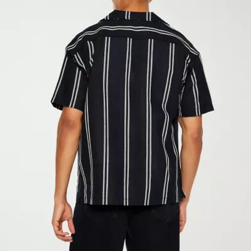 Forever 21 Mens Short Sleeve Striped Button-Down Shirt