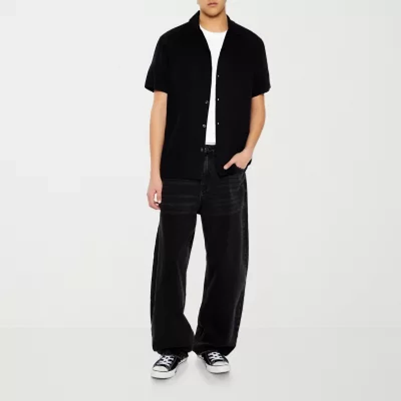 Forever 21 Mens Short Sleeve Regular Fit Button-Down Shirt
