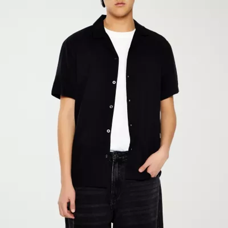 Forever 21 Mens Short Sleeve Regular Fit Button-Down Shirt