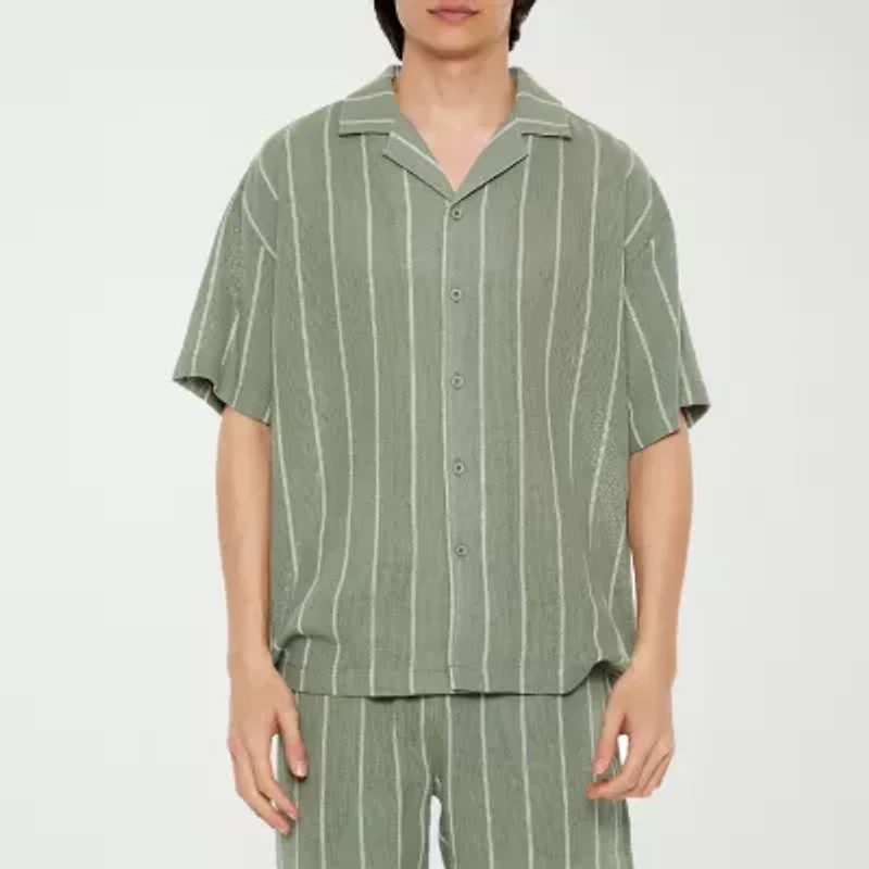 Forever 21 Mens Short Sleeve Regular Fit Button-Down Shirt