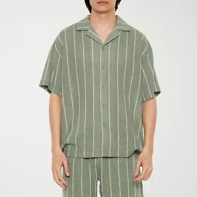 Forever 21 Mens Short Sleeve Regular Fit Button-Down Shirt