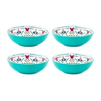 Turquoise Sun Medallion 4-pc. Melamine Pasta Bowl
