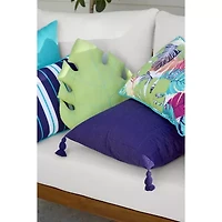 Turquoise Sun Monstera Deck Throw Pillow