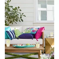 Turquoise Sun Textured With Tassels Throw Pillow