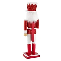North Pole Trading Co. 14in Pepermint Staff Wood Christmas Nutcracker