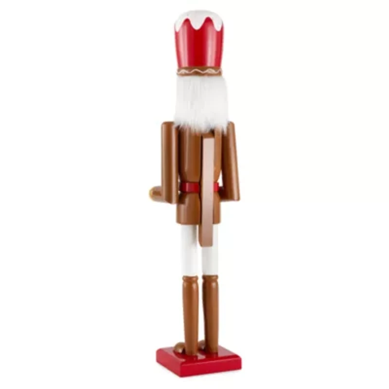North Pole Trading Co. 24in Gingerbread Wood Christmas Nutcracker