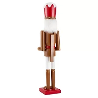 North Pole Trading Co. 24in Gingerbread Wood Christmas Nutcracker