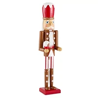 North Pole Trading Co. 24in Gingerbread Wood Christmas Nutcracker