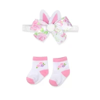 Baby Essentials Easter Girls 4-pc. Clothing Set