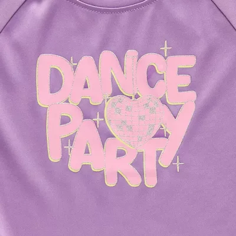 Okie Dokie Active Toddler & Little Girls Round Neck Short Sleeve Regular Fit Graphic T-Shirt