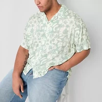 Arizona Mens Short Sleeve Regular Fit Big and Tall Button-Down Shirt