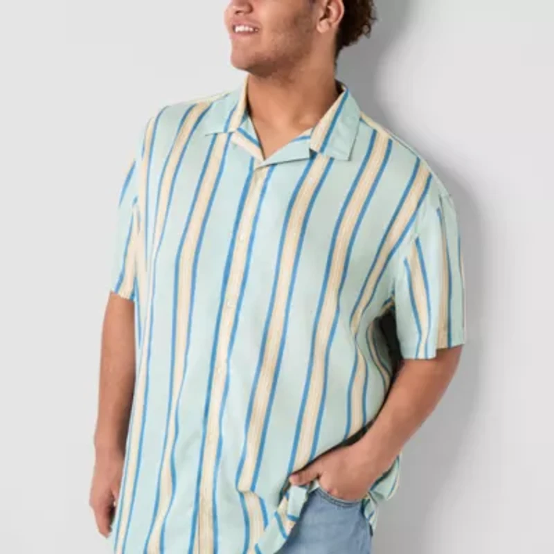 Arizona Mens Short Sleeve Big and Tall Camp Shirt
