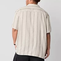Arizona Mens Short Sleeve Fitted Classic Fit Big and Tall Button-Down Shirt