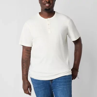 Arizona Mens Big and Tall Short Sleeve Henley