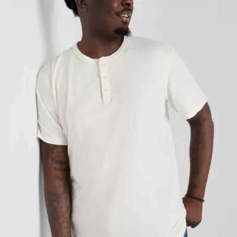 Arizona Mens Big and Tall Short Sleeve Henley